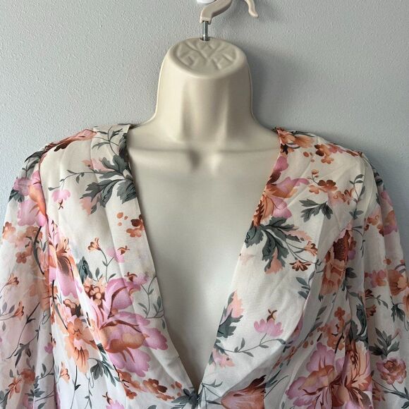 Saints + Secrets Cream/Multi-Color Floral Dress Size M - Picture 2 of 6